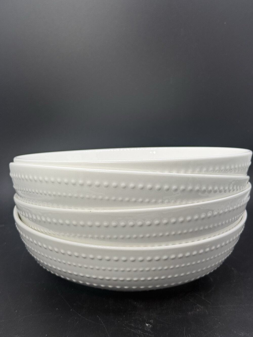 4 Mikasa Nellie Individual Pasta Bowls Bone China White